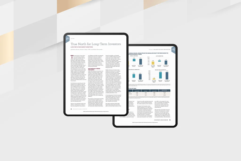 GPS for Investing report displayed on two tablet screens